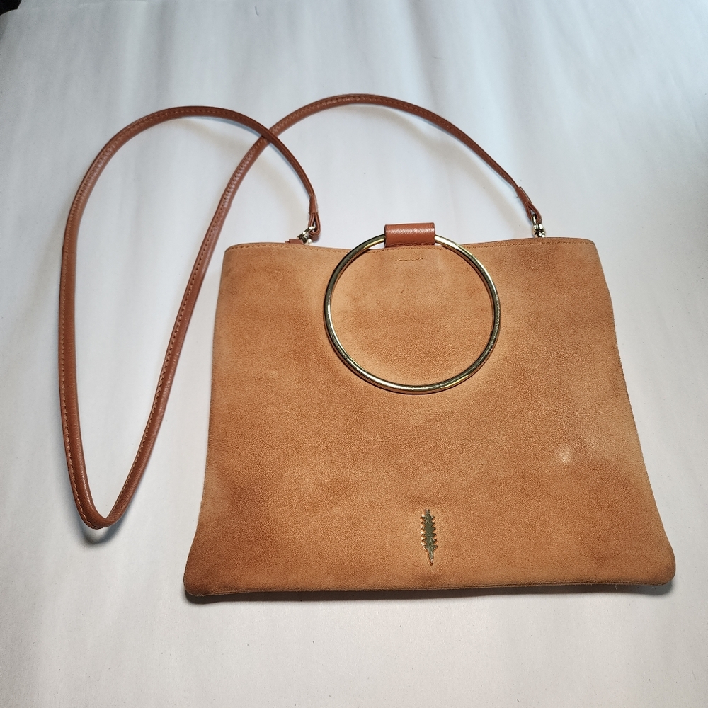 Thacker Tan Crossbody Bag with Gold Accent